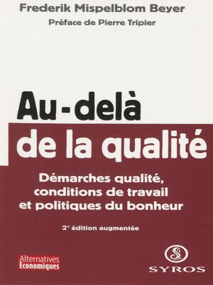 cover image of Au-delà de la qualité